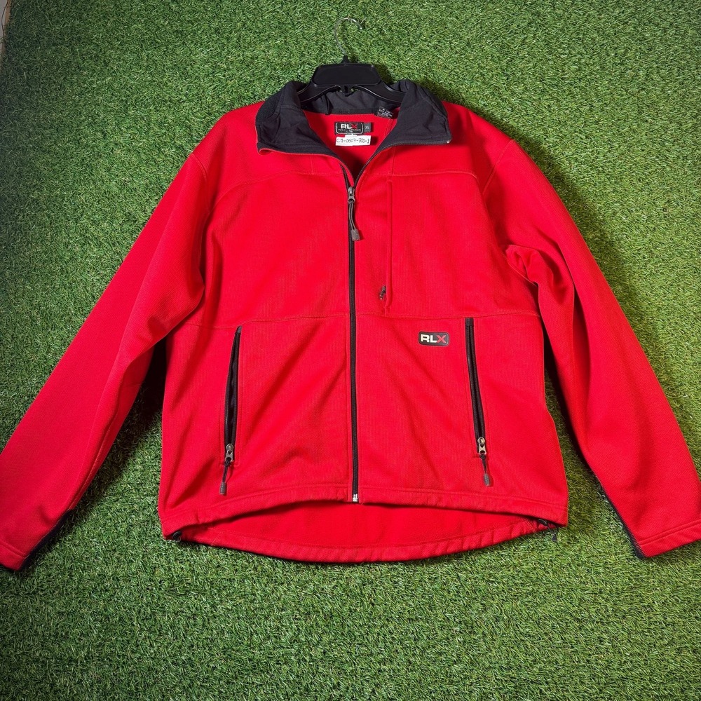 RLX Ralph Lauren‎ Red Fleece Softshell Jacket XL Full Zip Outdoor Sportswear